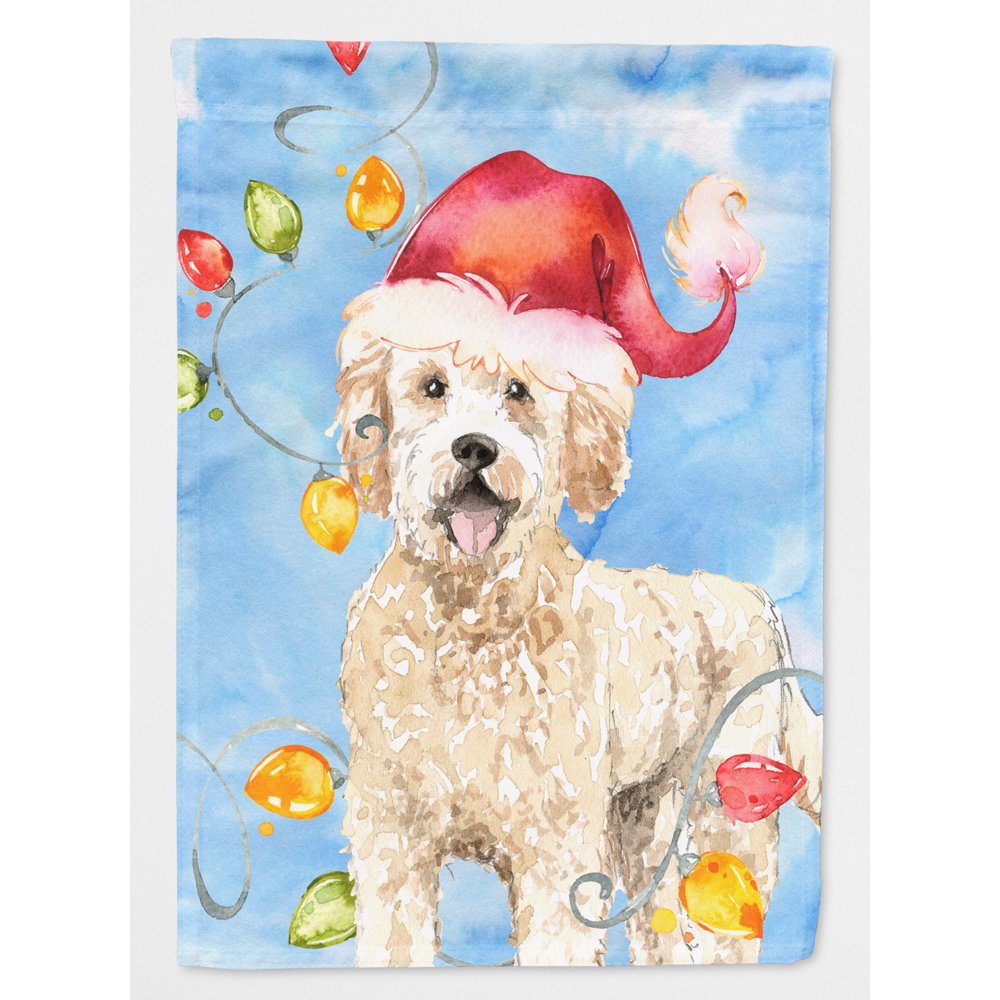 Christmas Lights Goldendoodle Garden Flag