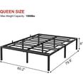 thumbnail image 3 of 6 - pulgada heavy - duty queen metal marco de cama con under - cama almacenamiento, sturdy mattress foundation support slats, 3 of 6