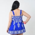 thumbnail image 2 of Uhndy Women's Tankini Swimsuits Plus Size Two Piece Mesh Swimwear Floral Skirted Bathing Suits Royal blue 9XL, 2 of 3