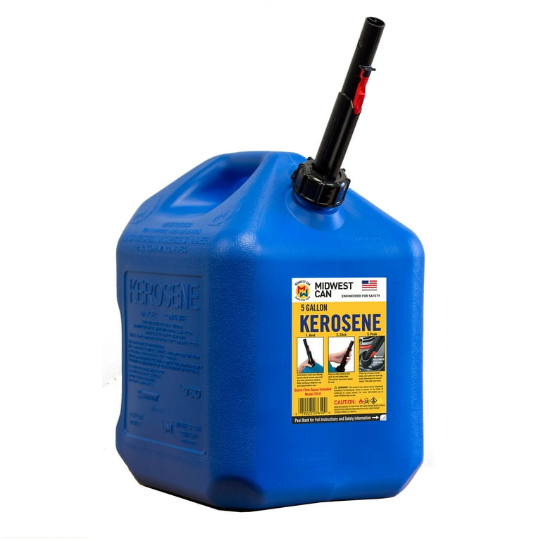 Midwest Can Company 5 Gal Fuel Jugs, Kerosene Gas Can Container