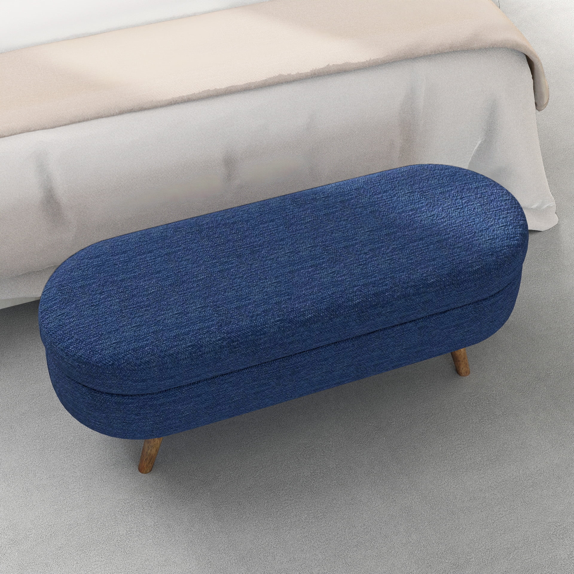 Storage Ottoman Bench End of Bed for Bedroom,Upholstered Entryway Shoe Seat Bench with Storage, Modern Cute Padded Blanket Chest Stool Foot Rest for Living Room, Window Seating