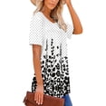 thumbnail image 4 of ONLYSHE Casual Loose Tunic Blouse Tops For Women Flared Short Sleeve T shirt Summer Tees, 4 of 7