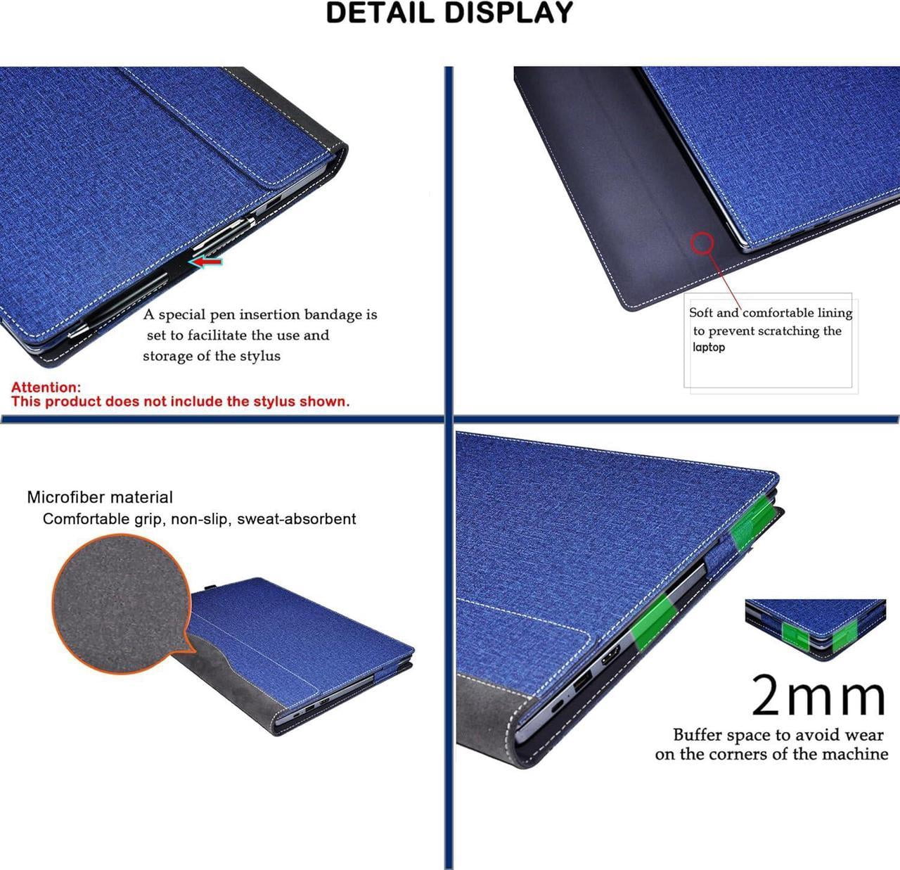 Laptop Case Cover for 14 inch Lenovo Yoga 9 2-in-1 14ILL10 / 14IMH9 & Yoga 9i 2-in-1 Gen 9 & Yoga Slim 9i Gen 10,PU Leather Notebook PC Protective Sleeve with Pen Holder
