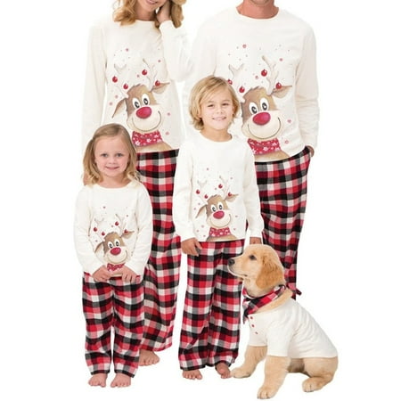 Family Matching Christmas Pajamas Set Women Baby Kids Deer Sleepwear