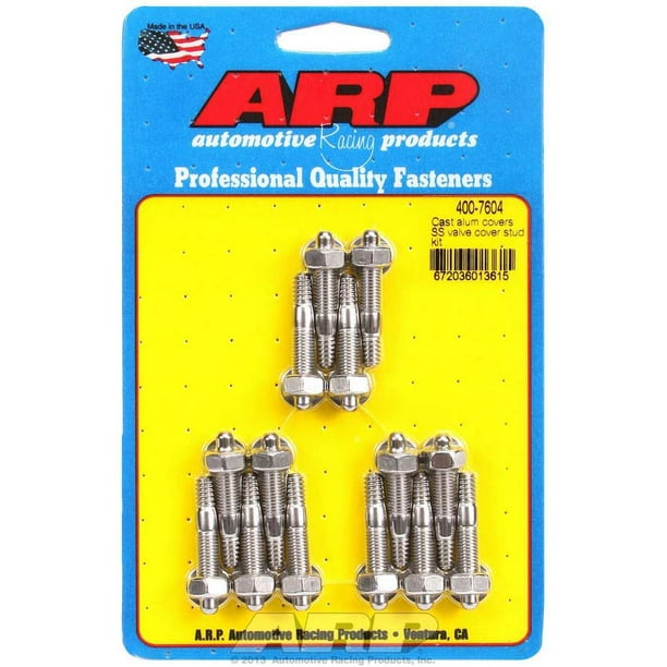 ARP Valve Cover Fastener Stud Hex Nuts Polished 14 pc P/N 4007604