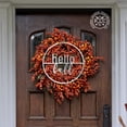 thumbnail image 2 of Rusted Orange Metal 15" Hello Fall Season Greeting Sign, 2 of 4