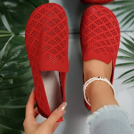 Cozy Womens Ballet Sneakers - Lightweight  Breathable  Comfortable Slip-On Shoes for Walking - Perfect for Summer  All-Season Wear