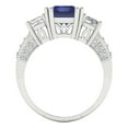 thumbnail image 4 of 4.27 ct Emerald Cut Simulated Tanzanite 3 Stone 14K White Gold Womens Engagement Ring, 4 of 5