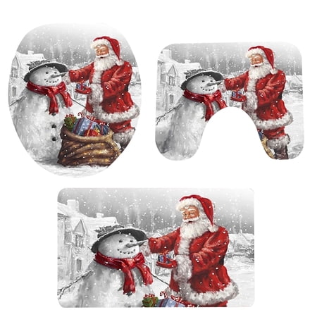 3Pcs/set Bathroom Mat Set Anti\-Slip Kitchen Bath Mat Carpet Bathroom Toliet Rug Washable Beach Style