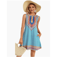 thumbnail image 2 of Vestido de verano para mujer Beach Boho sin mangas Vintage Floral Flowy Pocket Tee Tank Top Dress XL TUNC Sencillez, 2 of 4