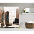 thumbnail image 1 of Western Decor Collection, American Rodeo Cowgirl Design Leather Boots with Fancy and Rustic Picture, Polyester Fabric Bathroom Shower Curtain Set with Hooks, Brown Teal By Ambesonne, 1 of 1