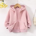thumbnail image 2 of FINALGANG Girls Toddler Casual Outdoor Coat Autumn Winter Warm Solid Color Loose Fit Jacket Long Sleeve Zipper Hooded Coat For Daily Wear Trendy Outerwear, 2 of 7