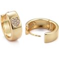 thumbnail image 2 of Brass Micro Pave Clear Cubic Zirconia Huggie Hoop Earrings Long-Lasting Plated Ring with Heart Real 18K Gold Plated 13x14x5mm Pin: 0.8mm, 2 of 2