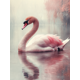 thumbnail image 1 of Qisvanset 12x16 Inch 2D Flat Framed Canvas Art, Soft Pink White Elegant Swan Modern Bird Nature Lover Home Wall Decor, 1 of 5