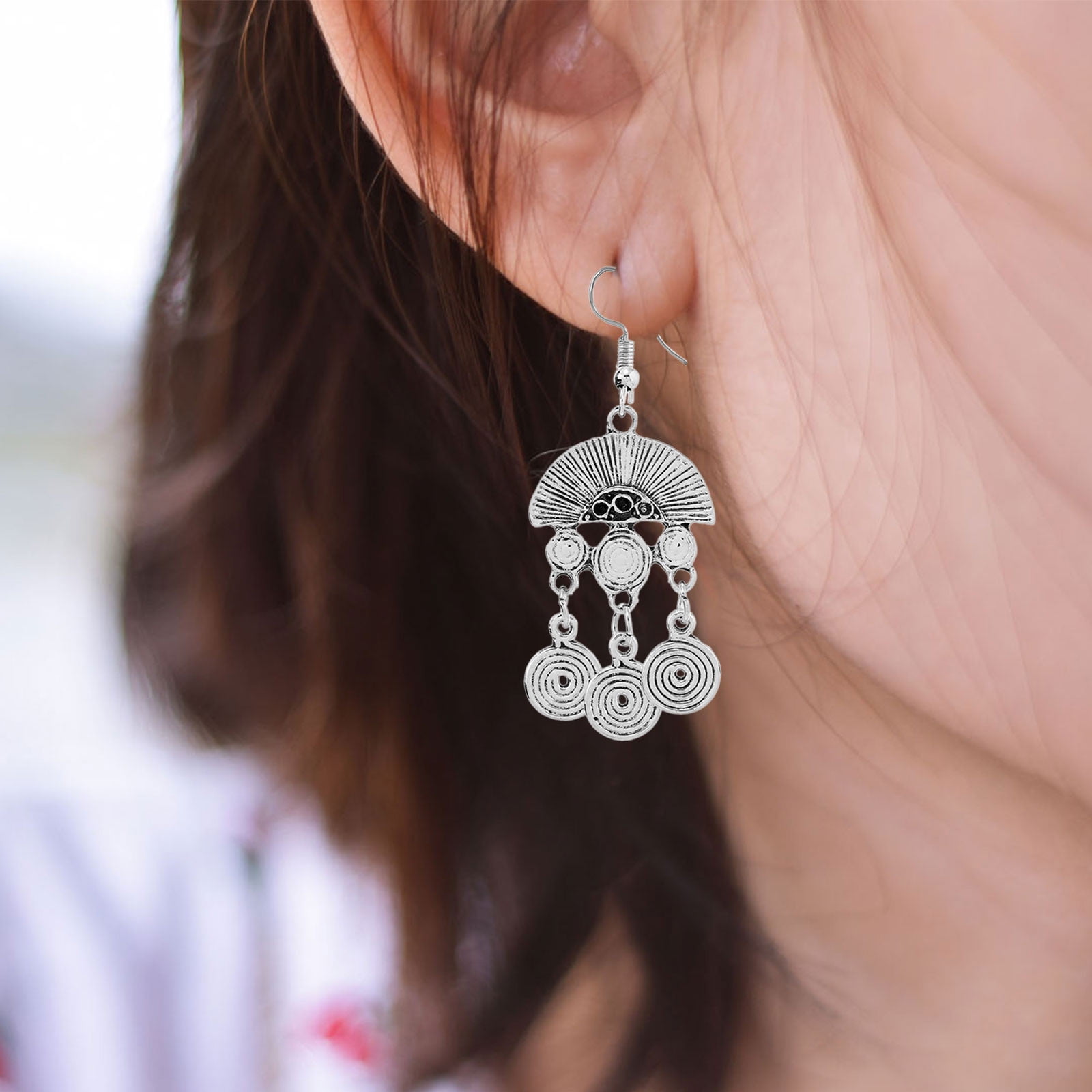 Boucles D'Oreilles Résine Rondes Nacres Pastels Et Feuilles D'Or