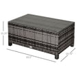 thumbnail image 2 of Grey PE Rattan Outdoor Side Table w/ Glass Top - Patio Garden Coffee Table - 33.5" x 19.8" - Weather-Resistant for Balcony & Entryway Use, 2 of 7