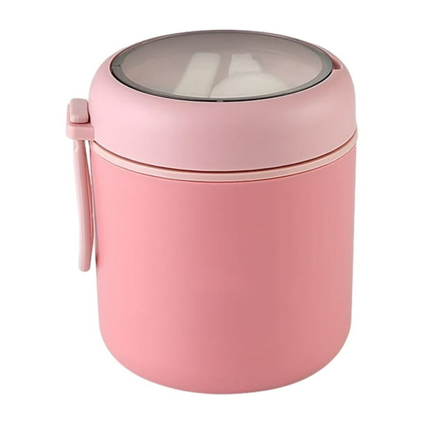 Injueey Frasco de comida de acero inoxidable duradero y conveniente para frascos de sopa para termo de comida caliente Mostrada 304 rosa-530ml