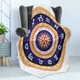thumbnail image 4 of Astrology Soft Flannel Fleece Throw Blanket, Astrological Wheel Cancer Leo Virgo Libra Scorpio Image, Cozy Plush for Indoor and Outdoor Use, 70" x 90", Navy Blue Yellow, by Ambesonne, 4 of 5