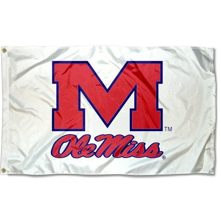 - Mississippi Rebels White 3' x 5' Pole Flag