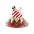 thumbnail image 3 of iiniim Girls Sleeveless Candy Cane Striped Christmas Dance Ballet Leotard Figure Ice Skating Tutu Dress Red 4, 3 of 7