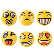 24PCS Emoji Face Soft PU Stress Noverty Toy Balls - 3 Inch