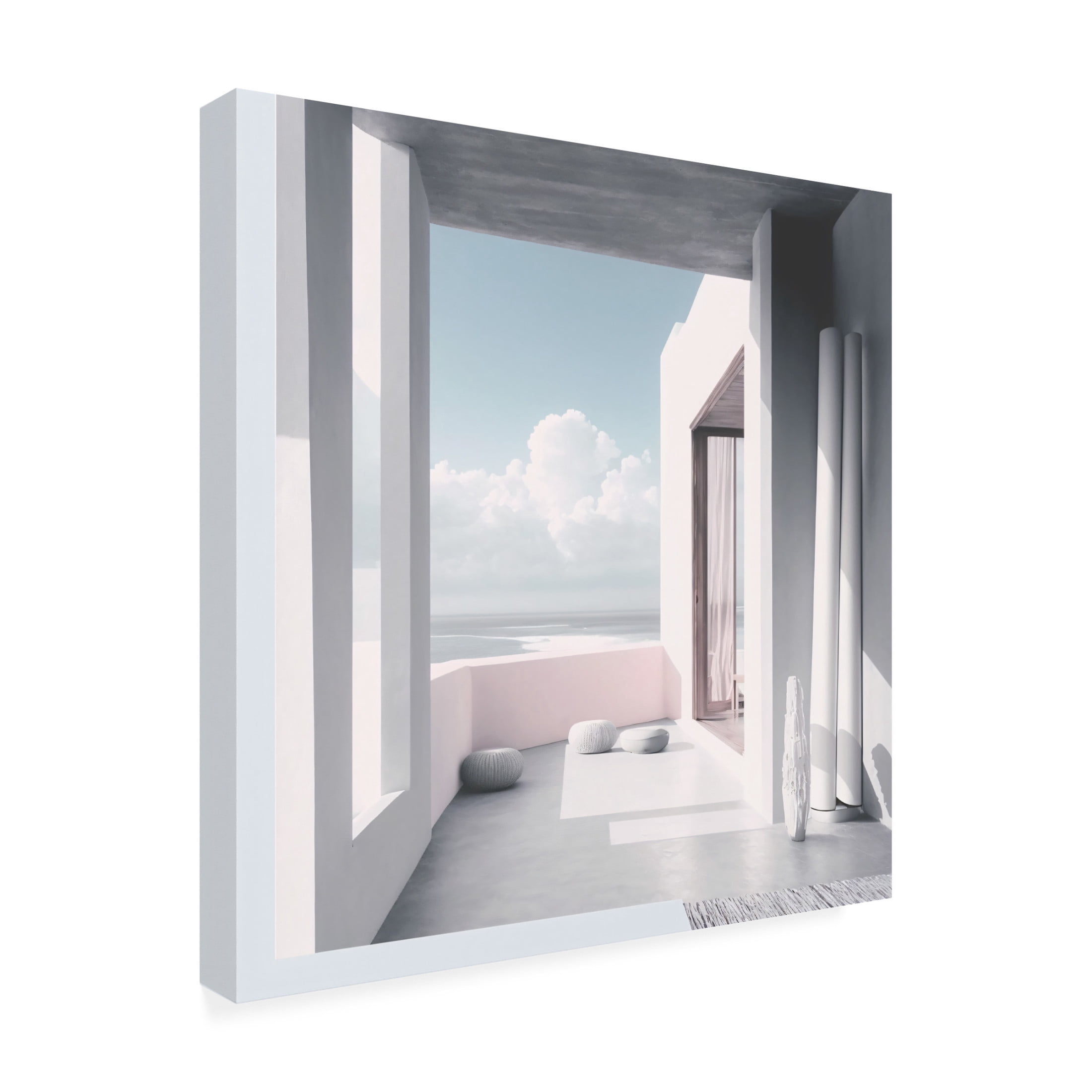 Canvas Wall Art - Ray Heere 'Architectural Photography Balconies 7' Wall Art for Living Room, Bedroom, or Office Décor by Trademark Fine Art - 18 x 18 Inches