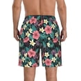 thumbnail image 3 of Kdxio Green Tropical Leaves Pattern Mens Casual Shorts - Drawstring Summer Beach Sports Shorts for Men, 3 of 9