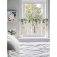 thumbnail image 4 of Half Window Curtains 24 Inches Long, Sage Green Eucalyptus Window Treatment Curtain Drapes, Traditional Tree Branch Leaf Plant Short Curtains Tiers for Kitchen Over Sink, 27.5"x24", 2 Panels, 4 of 7