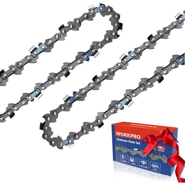 WORKPRO 2Pack Chainsaw Chain for 16inch Bar, 3/8"Pitch, 56 Drive