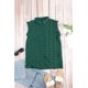 thumbnail image 4 of ABPHQTO Camiseta sin mangas de lunares con volantes y cuello vuelto verde para mujer, 4 of 5