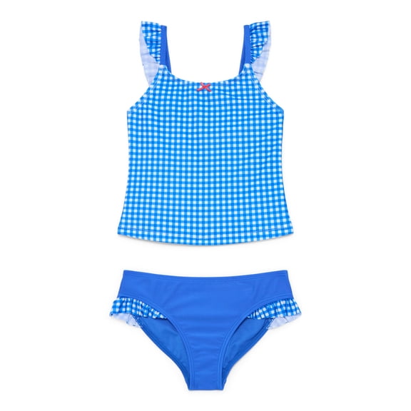 Wonder Nation Girls Ruffle Tankini Swimsuit, 2-Piece, Sizes 4-16