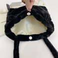 thumbnail image 2 of Bolso Hombro Suave Felpa Tote Mujer Otoño Invierno Fluffy Top Handle Negro, 2 of 6