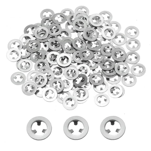 120 Packs Internal Tooth Star Lock Washers M2 Push on Retaining Clips, 304 Stainless Steel Starlock Push Nuts