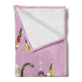 thumbnail image 2 of Live Laugh Love Soft Flannel Fleece Blanket, Floral Words Composition on an Abstract Pink Background Typographic Pattern, Cozy Plush for Indoor and Outdoor Use, 70" x 90", Multicolor, by Ambesonne, 2 of 5