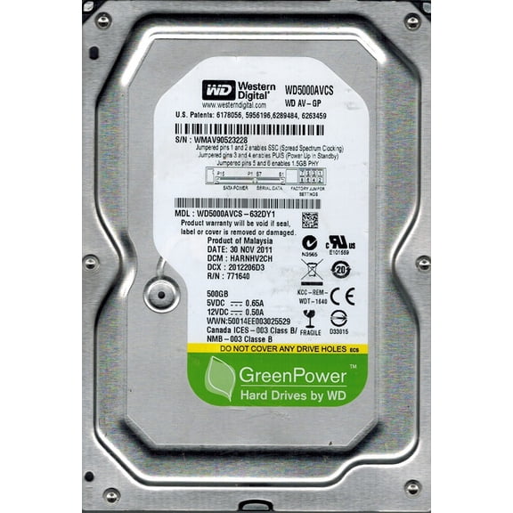Western Digital WD5000AVCS-632DY1 500GB DCM: HARNHV2CH