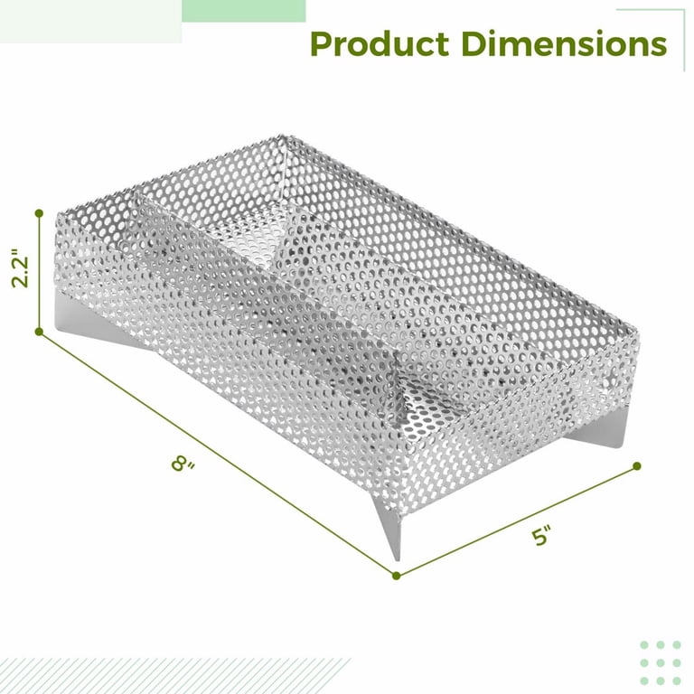 Smoker Tray 12 Hour Pellet Maze - 5x8 Inch Grill Smoker Box For Hot & Cold Smoking