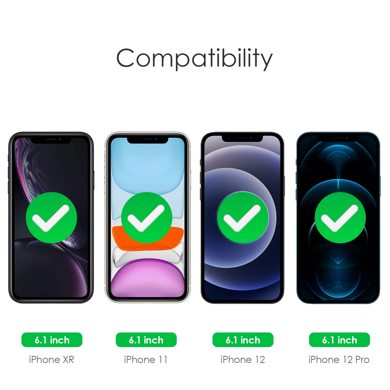 amFilm (3 Pièces) Verre Trempé pour iPhone 12, iPhone 12 Pro, iPhone 11, et  iPhone XR (10R) - Coque Compatible (Installation Facile) Film de Protection  D'écran (6.1) : : High-Tech