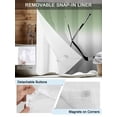 thumbnail image 3 of No Hook Cloth Fabric Shower Curtain with Snap in Liner, Sage Green Gray Ombre Waterproof Shower Curtains Set with See Through Top Window, Black Hockey Sticks Minimalist Style Bath Curtains 72"x78", 3 of 6