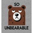 thumbnail image 2 of So Unbearable Youth Heather Gray Long Sleeve Hoodie-Large, 2 of 6