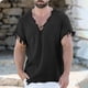 thumbnail image 4 of INCERUN Tops 2024 Camisetas de diseño sencillo con cuello en V estilo americano para hombre Camisetas casuales de verano Camisetas de manga corta sólidas S-5XL, 4 of 5