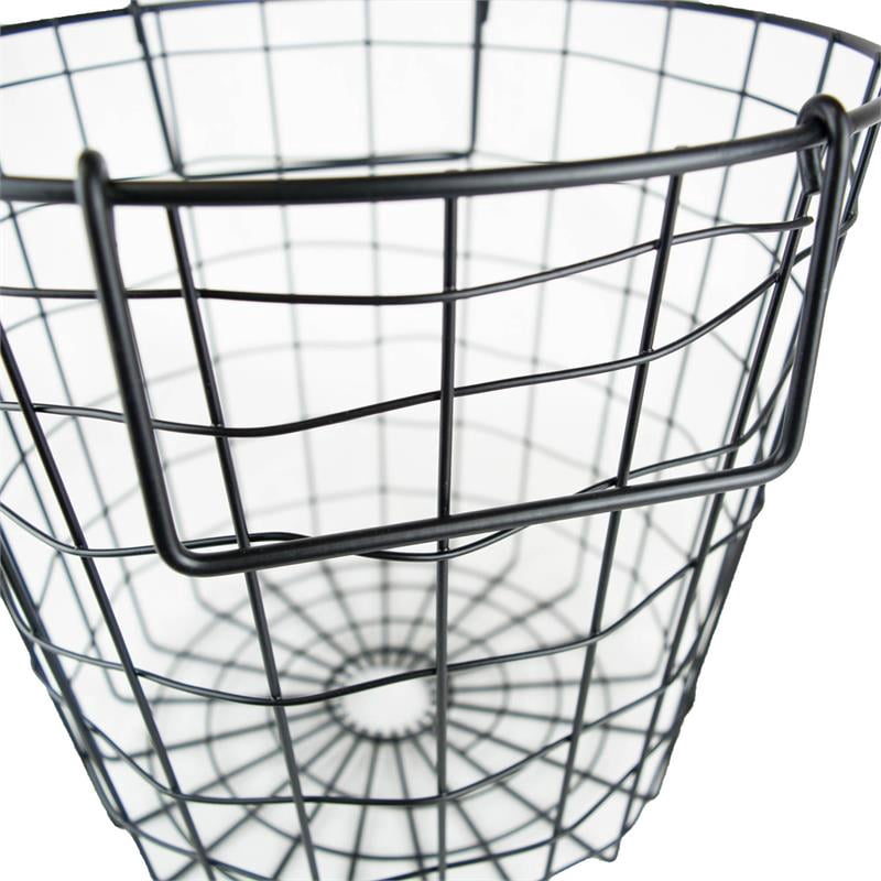 DII 12x12" Round Modern Metal Small Sturdy Design Basket in Black