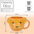 thumbnail image 2 of Taza de café de cerámica bonita de 470 ml de ToCooto Lion, color amarillo, 2 of 8