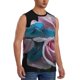 thumbnail image 2 of Fotbe Blue Lipped Pit Viper And Three Pink Roses Men's Camiseta sin Mangas Estampada para Hombres, Playera Casual para Gimnasio, Entrenamiento, Playa-Large, 2 of 7