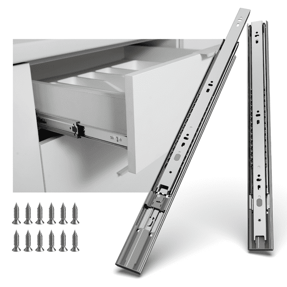 Lontan Heavy Duty Drawer Slides 22inch Soft Close Drawer Slides Full Extension Ball Bearing Drawer Slides Bottom Mount, 100lb Capacity 1 Pair