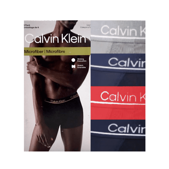 Calvin Klein NP2666O622 4-pack Microfiber Low Rise Trunk XL