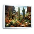 thumbnail image 2 of Designart "Nevada's Green Cactus in Bloom" Floral Framed Wall Art - Modern Farmhouse Green Cactus Living Room Framed Canvas Art, 2 of 6