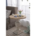 thumbnail image 3 of Tcbosik Farmhouse Accent Wood Round Table with Pedestal Base, 30"L x 30"W x 31.1"H, Antique White+Gray, 3 of 7