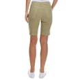 thumbnail image 2 of Oat High-Rise Button-Fly 5-Pocket Bermuda Jean Shorts, Sage, 25, 2 of 2