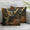thumbnail image 3 of PHYHOO Throw Pillow Covers Handsome Flying Owl Square Pillowcases for Home Decor Sofa Car Bedroom Abstract Fire Clouds Background Animal Art Design Pillow Cases, 3 of 5