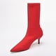 thumbnail image 4 of Botas de calcetín de otoño para mujer, tacones altos de tela elástica, botines con punta estrecha, zapatos de tacón de aguja para mujer-AM, 4 of 5